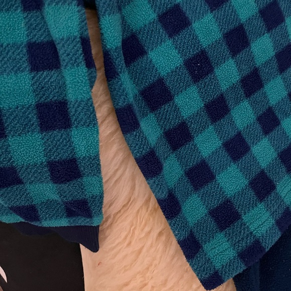 Set of 4! Uniqlo size100 cozy micro fleece pajama set, polka dots and plaid - Picture 8 of 11